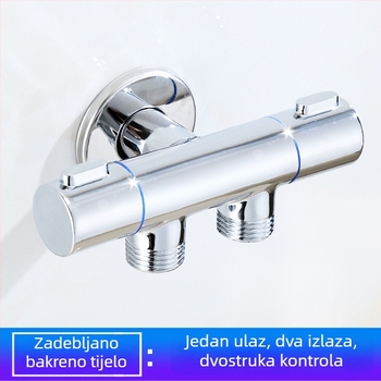 Bakar troputni ventil s dvostrukom kontrolom i raspršivačem, model Hanma 1261/1231, unutarnji promjer 4 mm, navojno spajanje, za tuš sustav