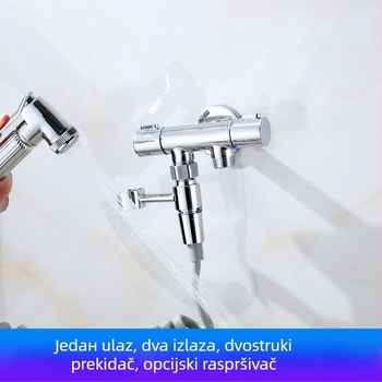 Bakar troputni ventil s dvostrukom kontrolom i raspršivačem, model Hanma 1261/1231, unutarnji promjer 4 mm, navojno spajanje, za tuš sustav