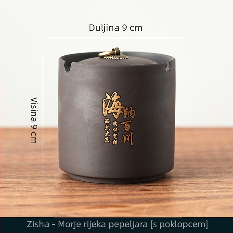 Keramički pepelnjak s poklopcem, otporan na vjetar, minimalistički stil, ukras za dnevni boravak