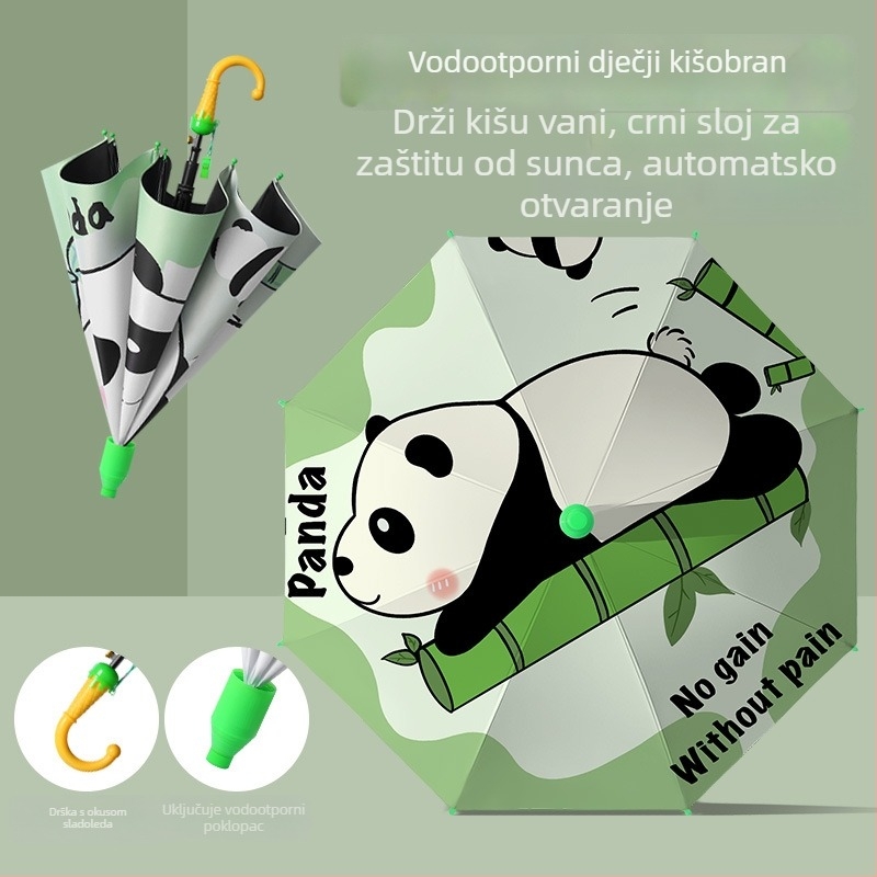 Dječji kišobran s automatskim otvaranjem, 8 željeznih rebara, platno 190T vinil, dizajn crtani, UV zaštita UPF 40+