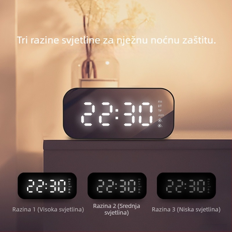 Havit M3 stolni alarmni zvučnik s oglednom završnom površinom (Bluetooth 5.0, 3W, ugrađena baterija 1200mAh, frekvencijski raspon 100Hz–20kHz, domet 10m)