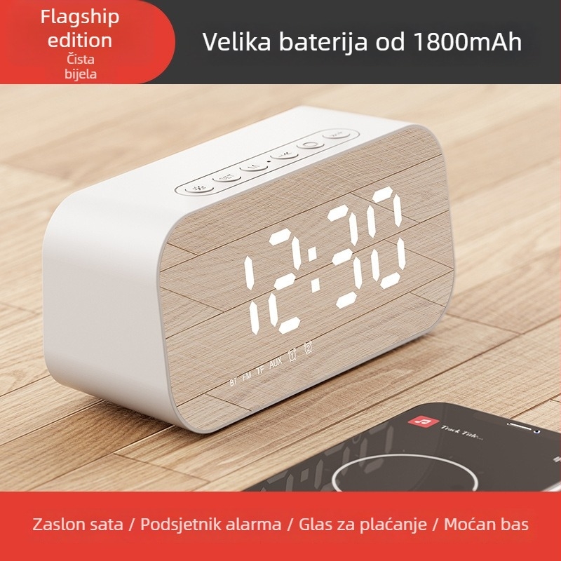 Havit M3 stolni alarmni zvučnik s oglednom završnom površinom (Bluetooth 5.0, 3W, ugrađena baterija 1200mAh, frekvencijski raspon 100Hz–20kHz, domet 10m)