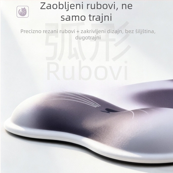 Silicijska podloga za miš s mačjom šapom – protuklizna, jednostrana podrška zglobu, prijenos topline logotipa