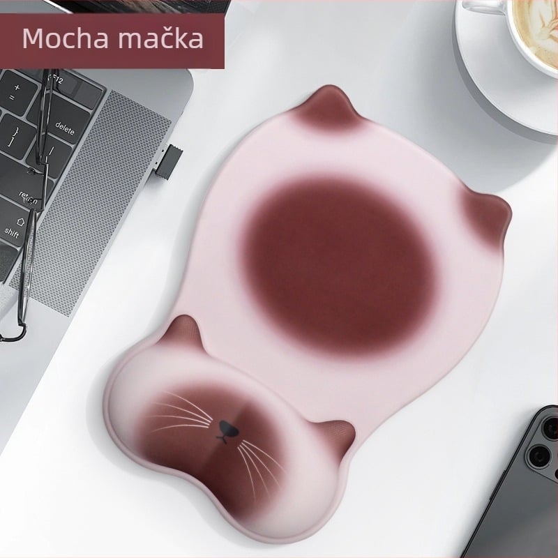 Silicijska podloga za miš s mačjom šapom – protuklizna, jednostrana podrška zglobu, prijenos topline logotipa