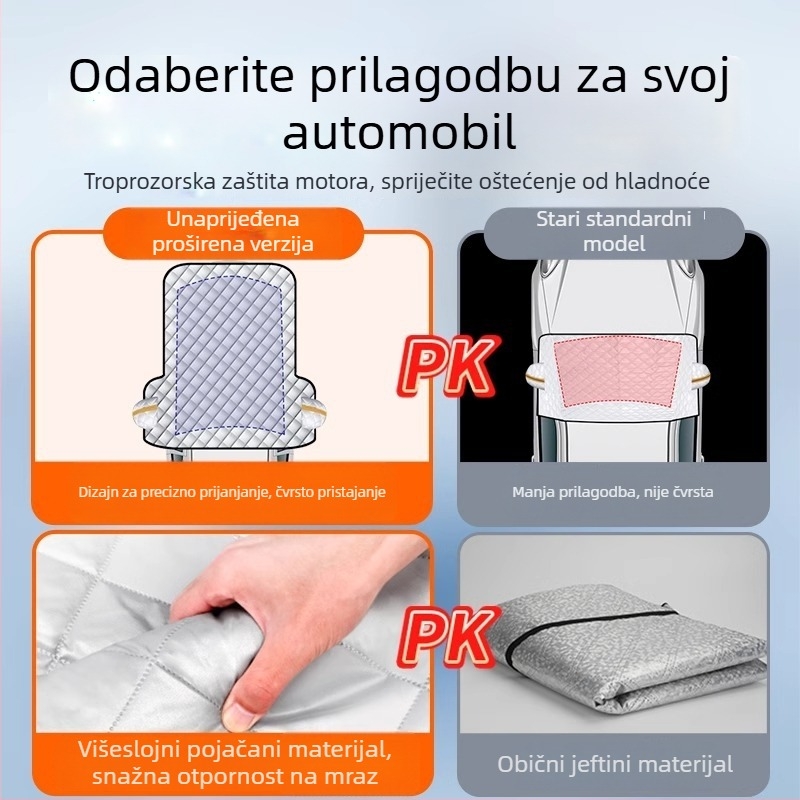 Pokrov za automobil, materijal aluminijska folija, instalacija polupokriva, univerzalna kompatibilnost, stil debeli minimalistički, težina 1,21 kg (Materijal: aluminijska folija; Instalacija: polupokriva; Univerzalna kompatibilnost)