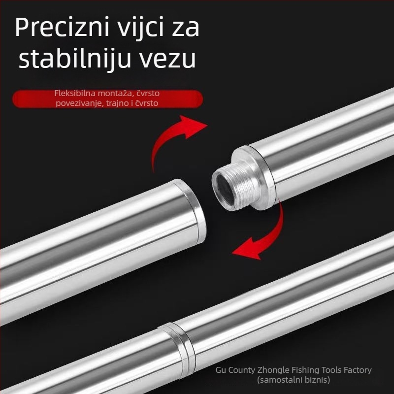 Nehrđajući čelik – višesekcijski spojni štap za branje voća, težina 0,5 kg, neproširiv