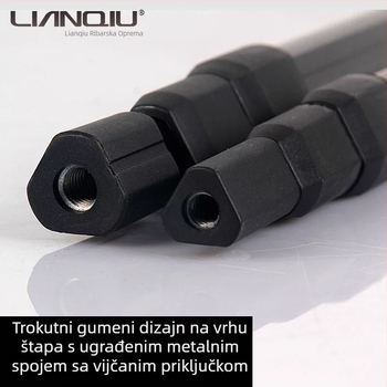 Teleskopska ribarska mreža od aluminijske legure s trokutastim aluminijskim prstenom — Materijal: aluminijska legura; Teleskopska: Da; Marka: Consecutive Ball
