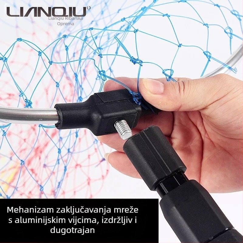 Teleskopska ribarska mreža od aluminijske legure s trokutastim aluminijskim prstenom — Materijal: aluminijska legura; Teleskopska: Da; Marka: Consecutive Ball