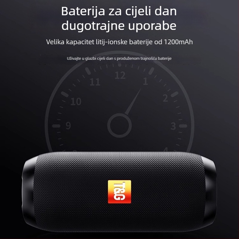 Bluetooth zvučnik — IPX7 vodootporan, raspon frekvencija 100 Hz–20 kHz, SNR ≥70 dB, Bluetooth 2.0 s TF kartom