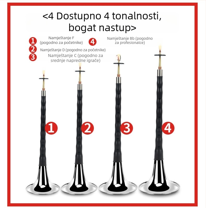 Suona - Ebony suona model, drveni glazbeni instrument, podrijetlo Kina, kartonsko pakiranje