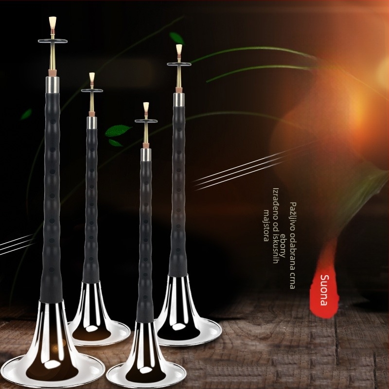 Suona - Ebony suona model, drveni glazbeni instrument, podrijetlo Kina, kartonsko pakiranje