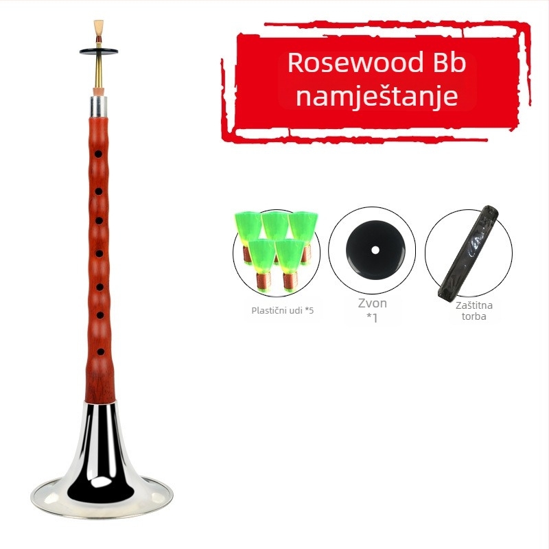 Suona - Ebony suona model, drveni glazbeni instrument, podrijetlo Kina, kartonsko pakiranje