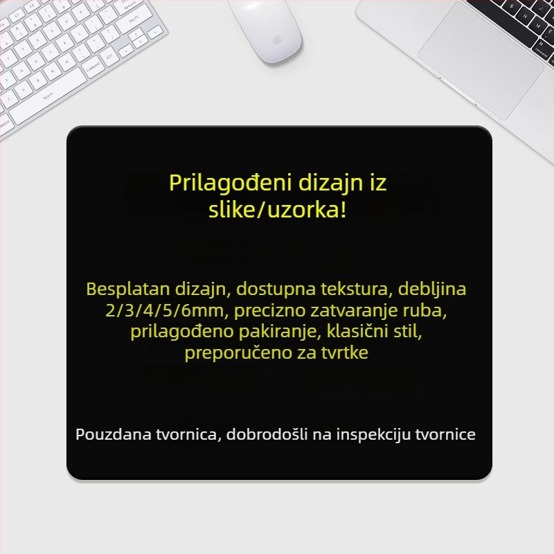 Okrugla podloga za miš od prirodnog kaučuka, protuklizna, jednostrana, otisak logotipa toplinskim prijenosom, prilagodljivo (OEM)