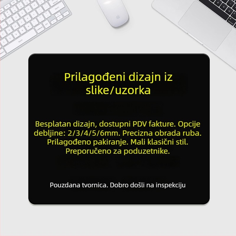 Okrugla podloga za miš od prirodnog kaučuka, protuklizna, jednostrana, otisak logotipa toplinskim prijenosom, prilagodljivo (OEM)