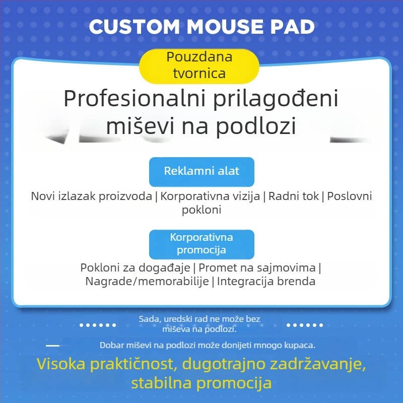 Okrugla podloga za miš od prirodnog kaučuka, protuklizna, jednostrana, otisak logotipa toplinskim prijenosom, prilagodljivo (OEM)