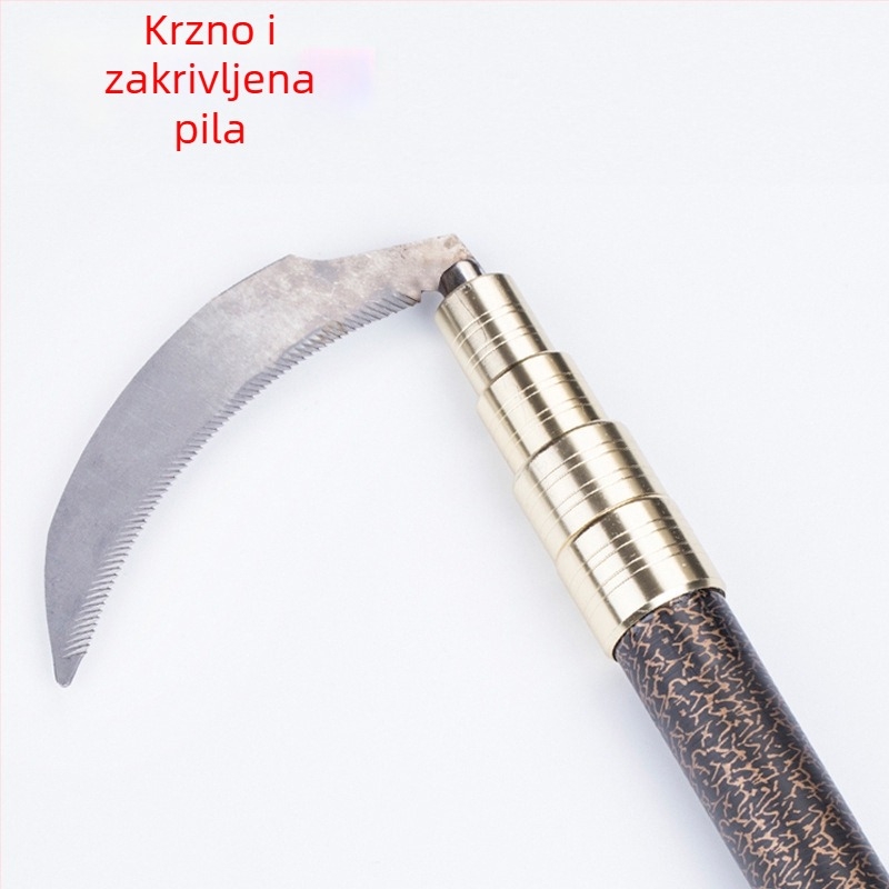 Prijenosni nož za vodene biljke s zakrivljenom oštricom, za ribolov i košenje vodene vegetacije; oštrice iz nehrđajućeg čelika; marka Steel; licencirana privatna oznaka