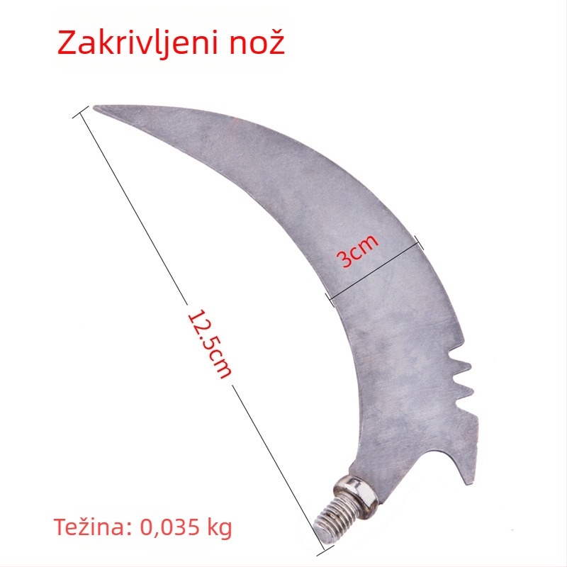 Prijenosni nož za vodene biljke s zakrivljenom oštricom, za ribolov i košenje vodene vegetacije; oštrice iz nehrđajućeg čelika; marka Steel; licencirana privatna oznaka