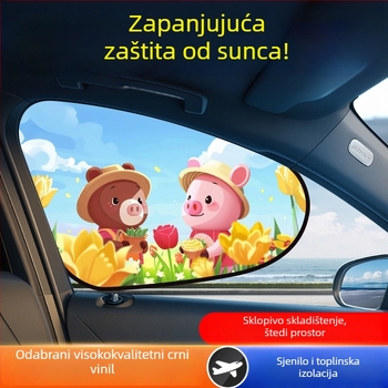 Mairich PVC automobilska sjenica za prozor, statična naljepnica, karikatura stil