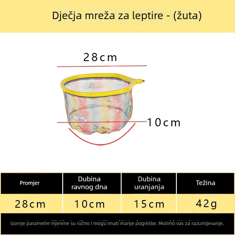 Teleskopska dječja plastična mreža na štap za hvatanje malih riba, škampa, larvi žaba, leptira i kukaca