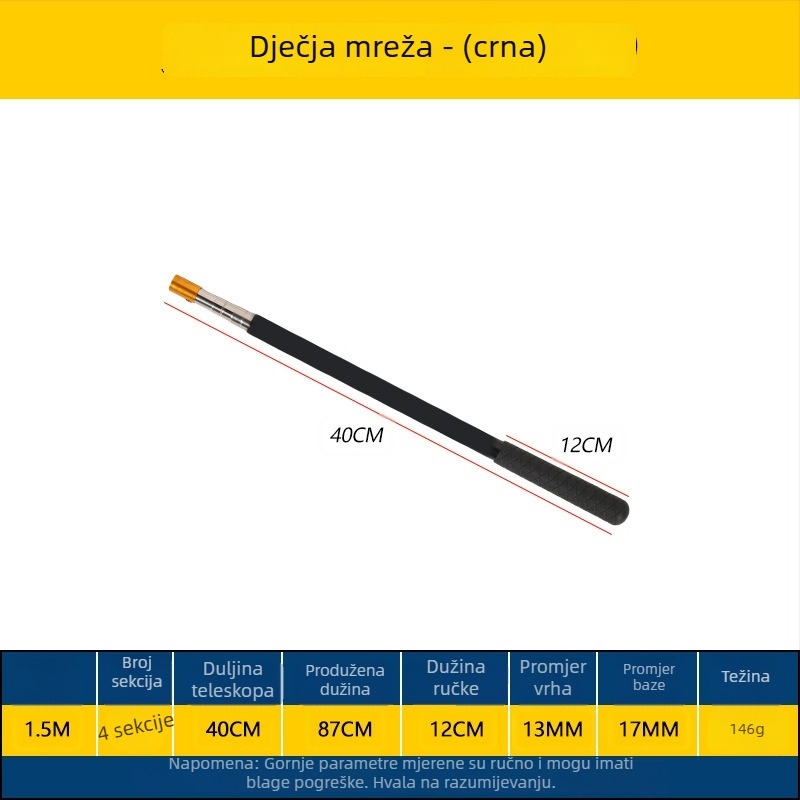 Teleskopska dječja plastična mreža na štap za hvatanje malih riba, škampa, larvi žaba, leptira i kukaca