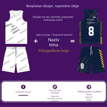 Košarkaška uniforma unisex, bez rukava, V-izrez, 100% poliester, mješavina kemijskih vlakana