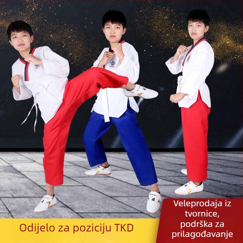Pamuk taekwondo uniforma za odrasle i djecu, trening dobok s pamukom