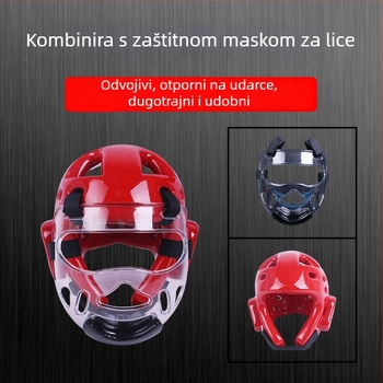 Boxing kaciga s odvojivom prozirnom zaštitom za lice, PVC, težina 0,3 kg