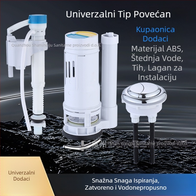 Pribor za spremnik WC-a — ABS materijal, moderni minimalistički stil, vanjska instalacija, dijelovi ispusnog cijevi, model Water Tank Accessories