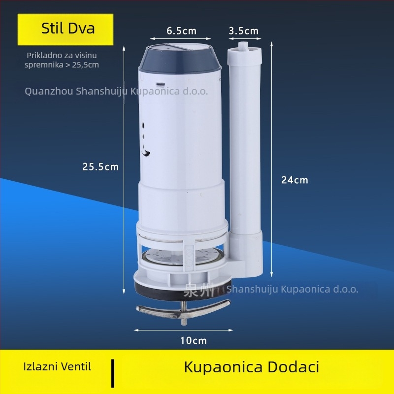 Pribor za spremnik WC-a — ABS materijal, moderni minimalistički stil, vanjska instalacija, dijelovi ispusnog cijevi, model Water Tank Accessories