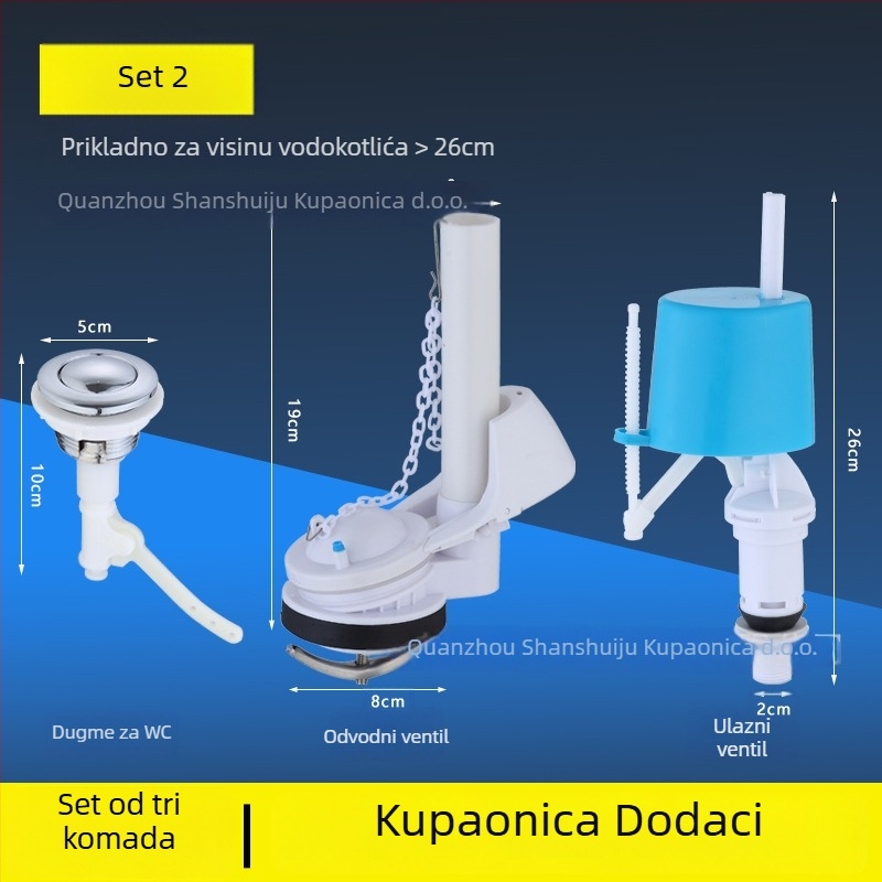 Pribor za spremnik WC-a — ABS materijal, moderni minimalistički stil, vanjska instalacija, dijelovi ispusnog cijevi, model Water Tank Accessories