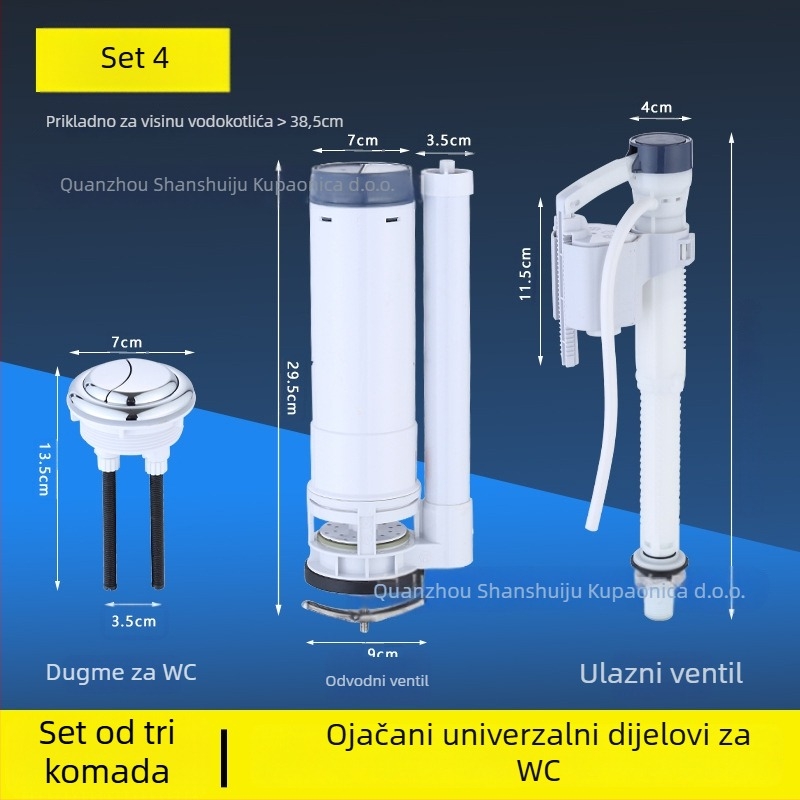 Pribor za spremnik WC-a — ABS materijal, moderni minimalistički stil, vanjska instalacija, dijelovi ispusnog cijevi, model Water Tank Accessories