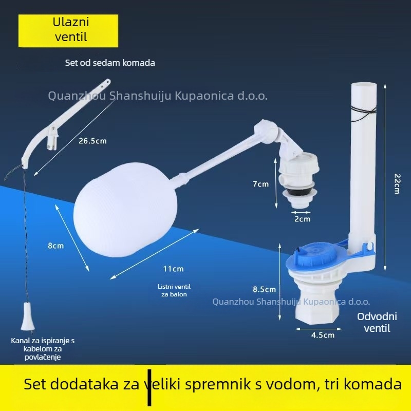 Pribor za spremnik WC-a — ABS materijal, moderni minimalistički stil, vanjska instalacija, dijelovi ispusnog cijevi, model Water Tank Accessories