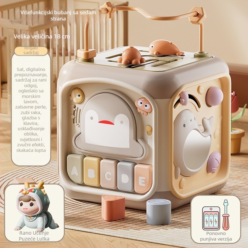 Dječja ručna bubanj igračka — Sedmerostrani poliedar, prepoznavanje glasa, rana glazbena edukacija