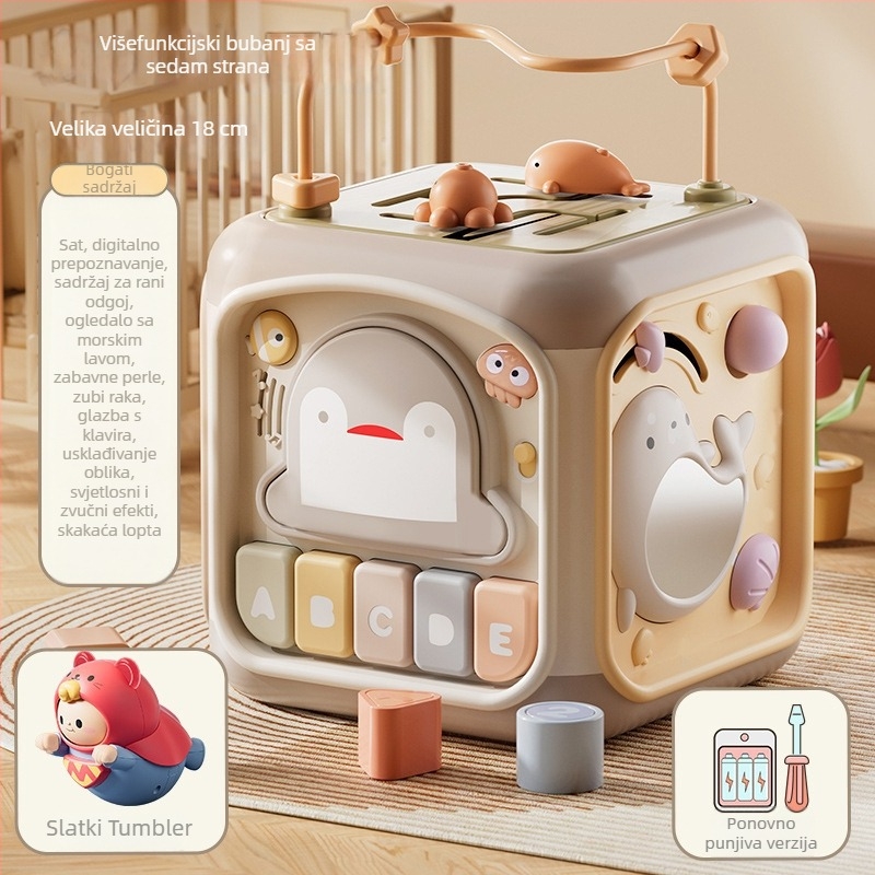 Dječja ručna bubanj igračka — Sedmerostrani poliedar, prepoznavanje glasa, rana glazbena edukacija