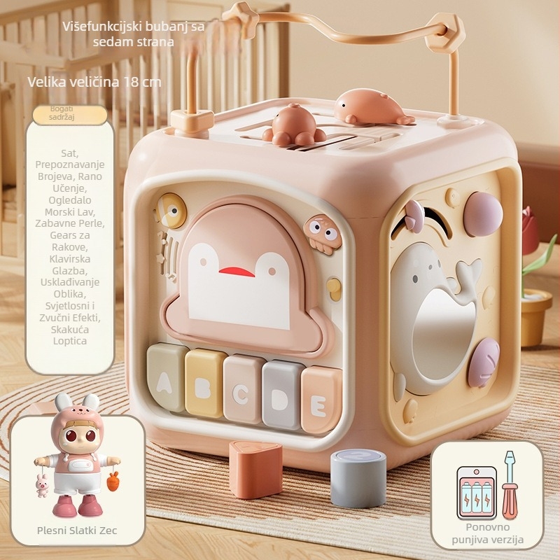 Dječja ručna bubanj igračka — Sedmerostrani poliedar, prepoznavanje glasa, rana glazbena edukacija