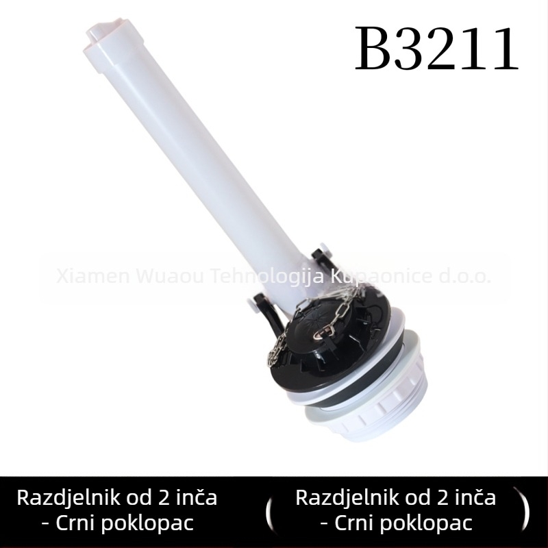 Dodatak za spremnik toaleta s podijeljenim ispravnim ventilom i brtvom za ispiranje — ABS, XAWY B3621, američki stil, izravna ugradnja