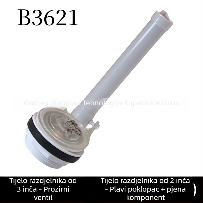 Dodatak za spremnik toaleta s podijeljenim ispravnim ventilom i brtvom za ispiranje — ABS, XAWY B3621, američki stil, izravna ugradnja