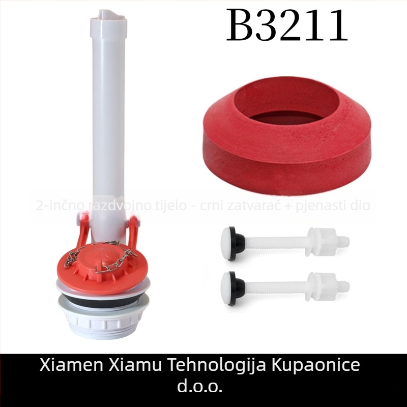 Dodatak za spremnik toaleta s podijeljenim ispravnim ventilom i brtvom za ispiranje — ABS, XAWY B3621, američki stil, izravna ugradnja