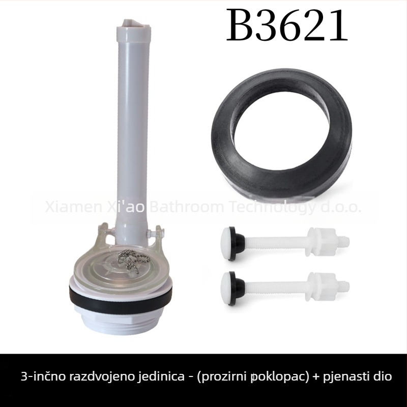 Dodatak za spremnik toaleta s podijeljenim ispravnim ventilom i brtvom za ispiranje — ABS, XAWY B3621, američki stil, izravna ugradnja