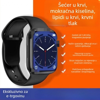Pametni sat s mjerenjem otkucaja srca, krvnog tlaka i zasićenja kisikom, Bluetooth pozivi, praćenje sna – kompatibilan s iOS
