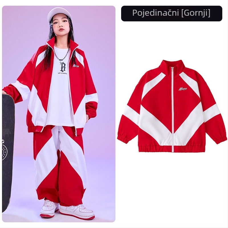 Dječji hip-hop kostim za nastupe — unisex, za djecu iznad 8 godina (140 cm+), 65% pamuk, hip-hop stil
