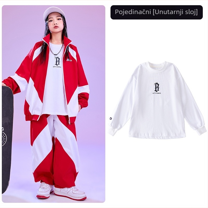 Dječji hip-hop kostim za nastupe — unisex, za djecu iznad 8 godina (140 cm+), 65% pamuk, hip-hop stil