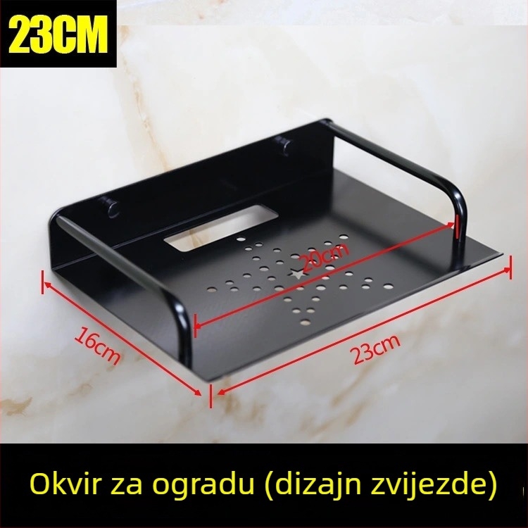 Zidni stalak za usmjerivač i set-top kutiju, od Space aluminija, bez bušenja, 1-etažni
