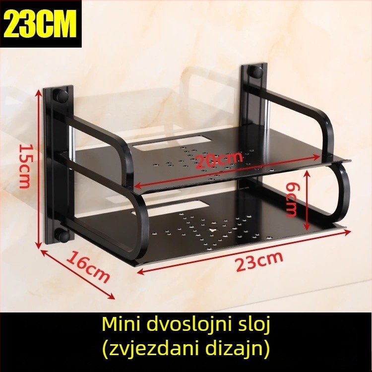 Zidni stalak za usmjerivač i set-top kutiju, od Space aluminija, bez bušenja, 1-etažni