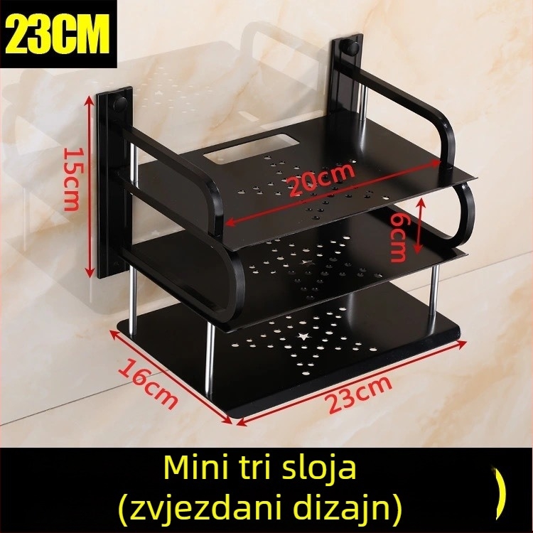 Zidni stalak za usmjerivač i set-top kutiju, od Space aluminija, bez bušenja, 1-etažni
