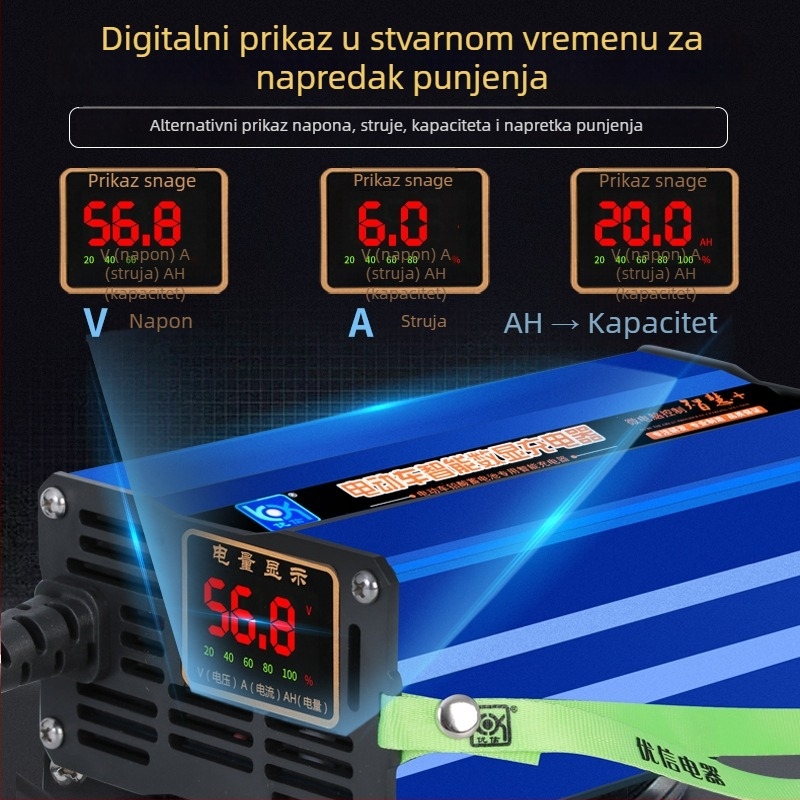 Youxin brzo punjač baterije za električno vozilo, ulaz 110/220V, izlaz 48/60/72V, UL certificiran, lead-acid punjač 48/60/72V serija