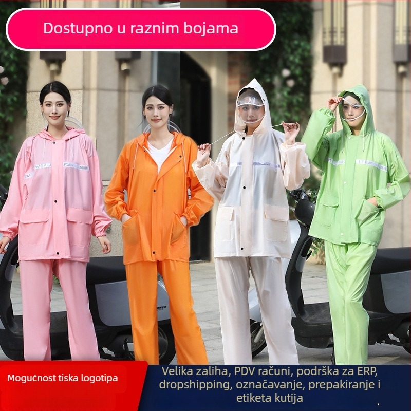 Yu Ao set kišnog kaputa i hlača, potpuna zaštita za odrasle vozače, PVC 0,16 mm debljina, višekratna upotreba