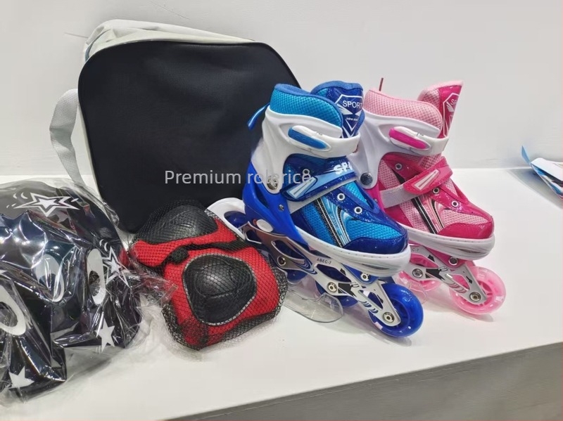 Dječji inline skate set — gornji dio PU+ mreža, đon PP, kotači PU, jednostruki dizajn