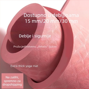 TPE podloga za skakanje konopcem, široka i debela, zvukovna izolacija i apsorpcija udaraca, protuklizna za unutarnju upotrebu, 183 x 80 cm, debljina 15/20/30 mm