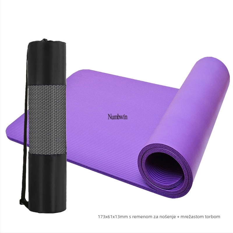 NBR 13 mm joga podloga – debela podloga za vježbanje, kućna upotreba, za početnike, podloga za igru za bebe i djecu, dimenzije 173 x 61 cm
